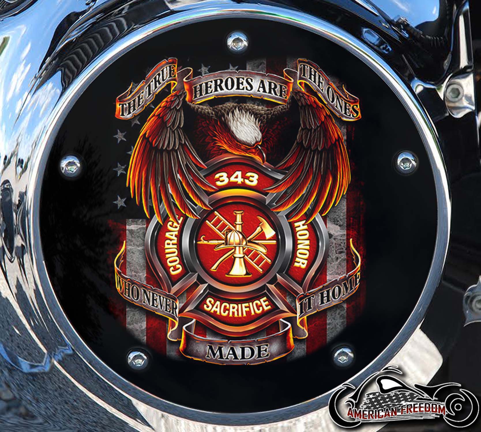 Custom Derby Cover - Firefighter Eagle
